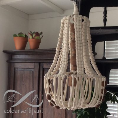 macrame lamp met Bobbiny Jumbo ontwerp coloursoflife.nl
