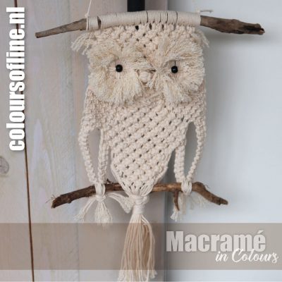 uil colours of life.nl uit het boek macrame in colours