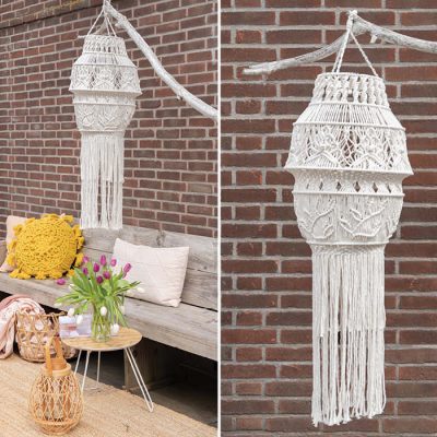 Macrame pakket voor lamprame lamp, ontwerp van coloursoflife.nl in samenwerking met Durable