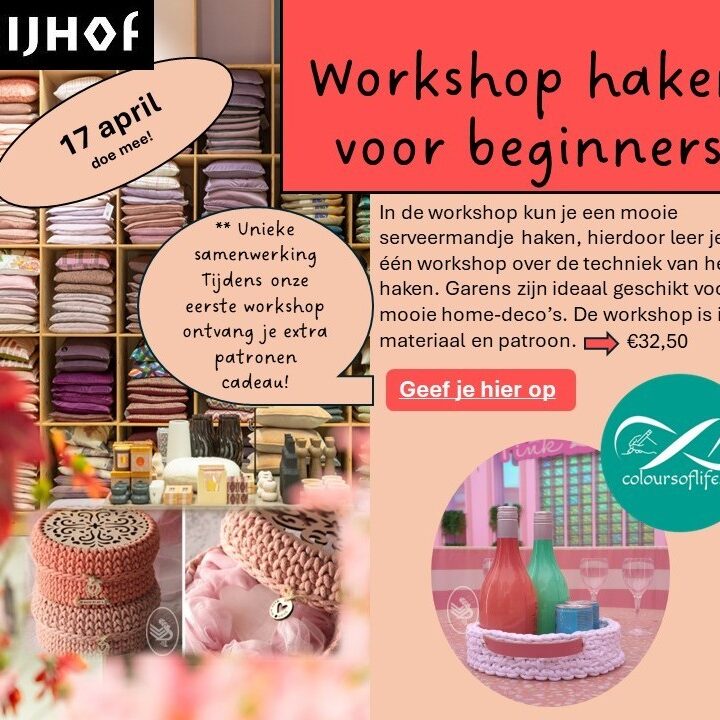 nijhof workshop haken met link workshop haken 17 april bij woonwarenhuis Nijhof