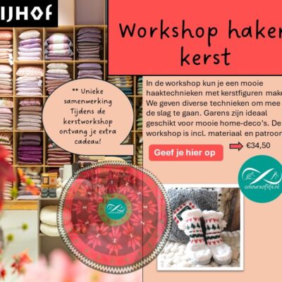workshop kersthaken bij Nijhof 22 nov-11 dec