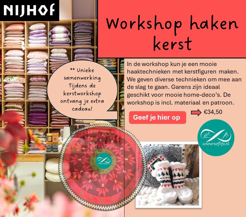 workshop kersthaken bij Nijhof 22 nov-11 dec