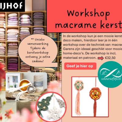 workshop macrame kerst 22 nov en 11 dec