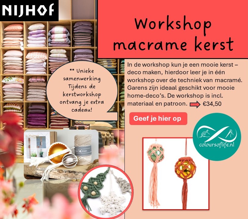 kerstworkshop macrame bij Nijhof